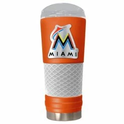 Cheap 🎁 Great-American-Products Travel Cups MLB Miami Marlins DRAFT Powder 🧥 Coated Stainless Steel Tumbler 🥰