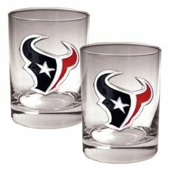 Budget 😀 Great-American-Products Cocktail Glasses NFL Houston Texans 2pc. 14oz. Rocks Glass Set 👏