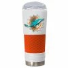 Cheapest 🔥 Great-American-Products Travel Cups NFL Miami Dolphins DRAFT Grey/Orange Stainless Steel Tumbler 🎉