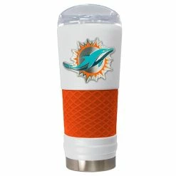 Cheapest 🔥 Great-American-Products Travel Cups NFL Miami Dolphins DRAFT Grey/Orange Stainless Steel Tumbler 🎉