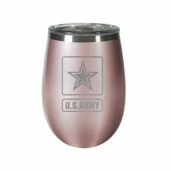 Deals 🥰 Great-American-Products Wine Glasses U.S. Army Rose Gold Wine Tumbler 👏