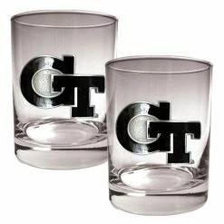 Cheapest ❤️ Great-American-Products Cocktail Glasses NCAA Georgia Tech Yellow Jackets Rocks Glass Set 🔔