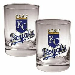Cheap 😀 Great-American-Products Cocktail Glasses MLB Kansas City Royals 2pc. Rocks Glass Set ❤️