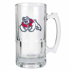 Hot Sale 🛒 Great-American-Products Mugs NCAA Fresno State Bulldogs Macho Glass Mug ⭐