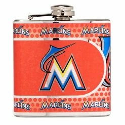 Budget 🤩 Great-American-Products Flasks MLB Miami Marlins 6oz Stainless Steel Flask ❤️