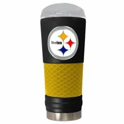 Discount 👍 Great-American-Products Travel Cups NFL Pittsburgh Steelers DRAFT Powder 🧥 Coated Steel Tumbler 🌟
