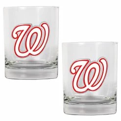 Buy 🛒 Great-American-Products Cocktail Glasses MLB Washington Nationals 2pc. Rocks Glass Set 😍