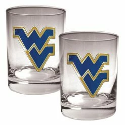 Wholesale 😀 Great-American-Products Cocktail Glasses NCAA West Virginia Mountaineers Rocks Glass Set ✨