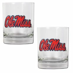 Best Pirce 👍 Great-American-Products Cocktail Glasses NCAA Mississippi Rebels 2pc. Rocks Glass Set 🤩