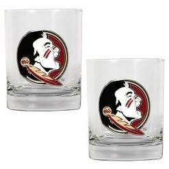 Outlet 👏 Great-American-Products Cocktail Glasses NCAA Florida State Seminoles 2pc. Rocks Glass Set ✔️
