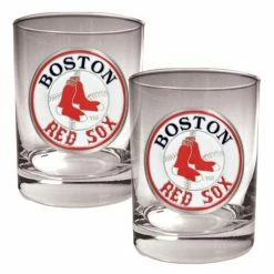 Cheap 🔔 Great-American-Products Cocktail Glasses MLB Boston Red Sox 2pc. Rocks Glass Set 🔔