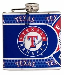 New ⌛ Great-American-Products Flasks MLB Texas Rangers Stainless Steel Flask 🌟