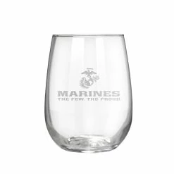 Wholesale ❤️ Great-American-Products Wine Glasses U.S. Marines Stemless Wine Glass 🎉