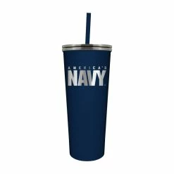 Budget 🎁 Great-American-Products Travel Cups U.S. Navy New Skinny Tumbler With Straw 🧨