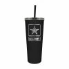 Best reviews of 😉 Great-American-Products Travel Cups U.S. Army New Skinny Tumbler With Straw - Black 🔥