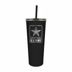Best reviews of 😉 Great-American-Products Travel Cups U.S. Army New Skinny Tumbler With Straw - Black 🔥
