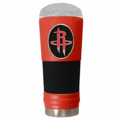 Hot Sale 🔔 Great-American-Products Travel Cups NBA Houston Rockets DRAFT Powdered 🧥 Coated Stainless Steel Tumbler 🔔