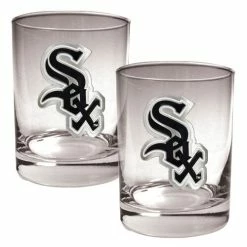 Wholesale 😀 Great-American-Products Cocktail Glasses MLB Chicago White Sox 2pc. Rocks Glass Set 🛒