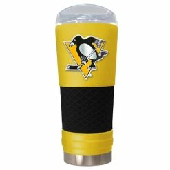 Best Sale 🤩 Great-American-Products Travel Cups NHL Pittsburgh Penguins DRAFT Powder 🧥 Coated Steel Tumbler ⌛