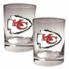 Hot Sale ❤️ Great-American-Products Cocktail Glasses NFL Kansas City Chiefs 2pc. 14oz. Rocks Glass Set 🤩