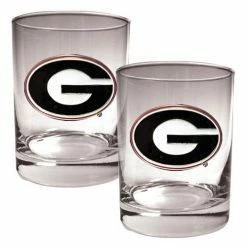 Coupon 🧨 Great-American-Products Cocktail Glasses NCAA Georgia Bulldogs 2pc. Rocks Glass Set ⭐