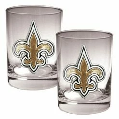 Flash Sale 🎁 Great-American-Products Cocktail Glasses NFL New Orleans Saints 2pc. 14oz. Rocks Glass Set 🛒
