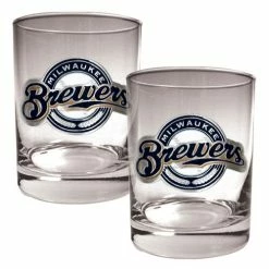 Coupon ✔️ Great-American-Products Cocktail Glasses MLB Milwaukee Brewers 2pc. Rocks Glass Set 👏