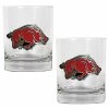 Flash Sale ⭐ Great-American-Products Cocktail Glasses NCAA Arkansas Razorbacks 2pc. Rocks Glass Set 🌟