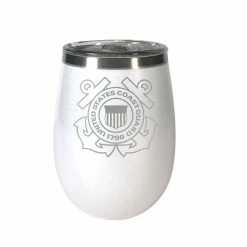 Brand new 🎉 Great-American-Products Wine Glasses U.S. Coast Guard Opal Wine Tumbler ❤️