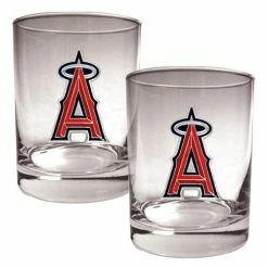 Best Pirce 🛒 Great-American-Products Cocktail Glasses MLB Los Angeles Angels 2pc. Rocks Glass Set ✔️