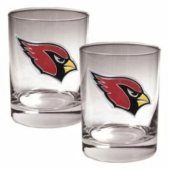 Cheapest 👏 Great-American-Products Cocktail Glasses NFL Arizona Cardinal 2pc. 14oz. Rocks Glass Set 🔥