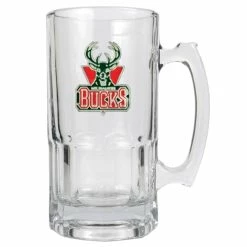 New ✨ Great-American-Products Beer Glasses NBA Milwaukee Bucks Glass Macho Mug 🥰