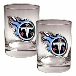 Cheap 🔥 Great-American-Products Cocktail Glasses NFL Tennessee Titans 2pc. 14oz. Rocks Glass Set ⭐
