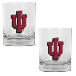 Cheap 🔔 Great-American-Products Cocktail Glasses NCAA Indiana Hoosiers 2pc. Rocks Glass Set 👍