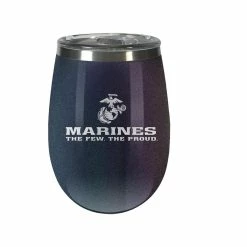 Cheapest 😀 Great-American-Products Wine Glasses U.S. Marines Onyx Wine Tumbler 🔔