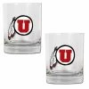 Flash Sale 💯 Great-American-Products Cocktail Glasses NCAA Utah Utes 2pc. Rocks Glass Set 😀