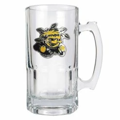 Hot Sale 🔥 Great-American-Products Mugs NCAA Wichita State Shockers Macho Glass Mug 🧨